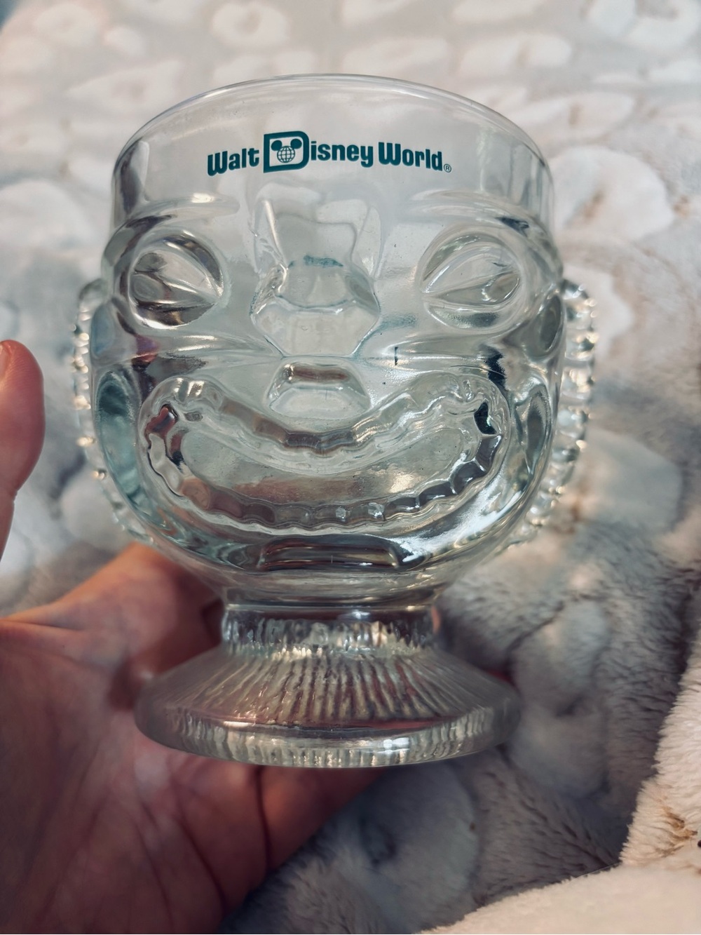 Vintage Walt Disney World Polynesian Resort Clear Glass Tiki Face Collectible